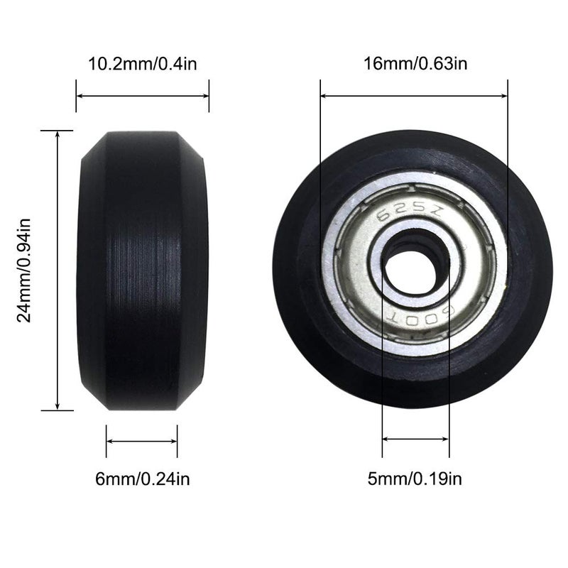 AFUNTA 12 Pcs Big Plastic Pulley Wheels with Bearings Gear Perlin for 3D Printer, Compatible with CR-10 / CR-10S / CNC Router Hybrid â€“ Black - Image 3